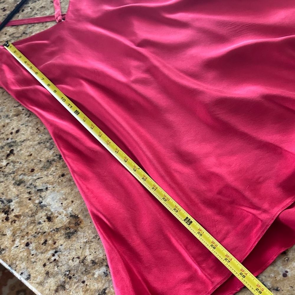 Vintage Cacique 100% SILK Ruby Red Chemise, L - Picture 7 of 9